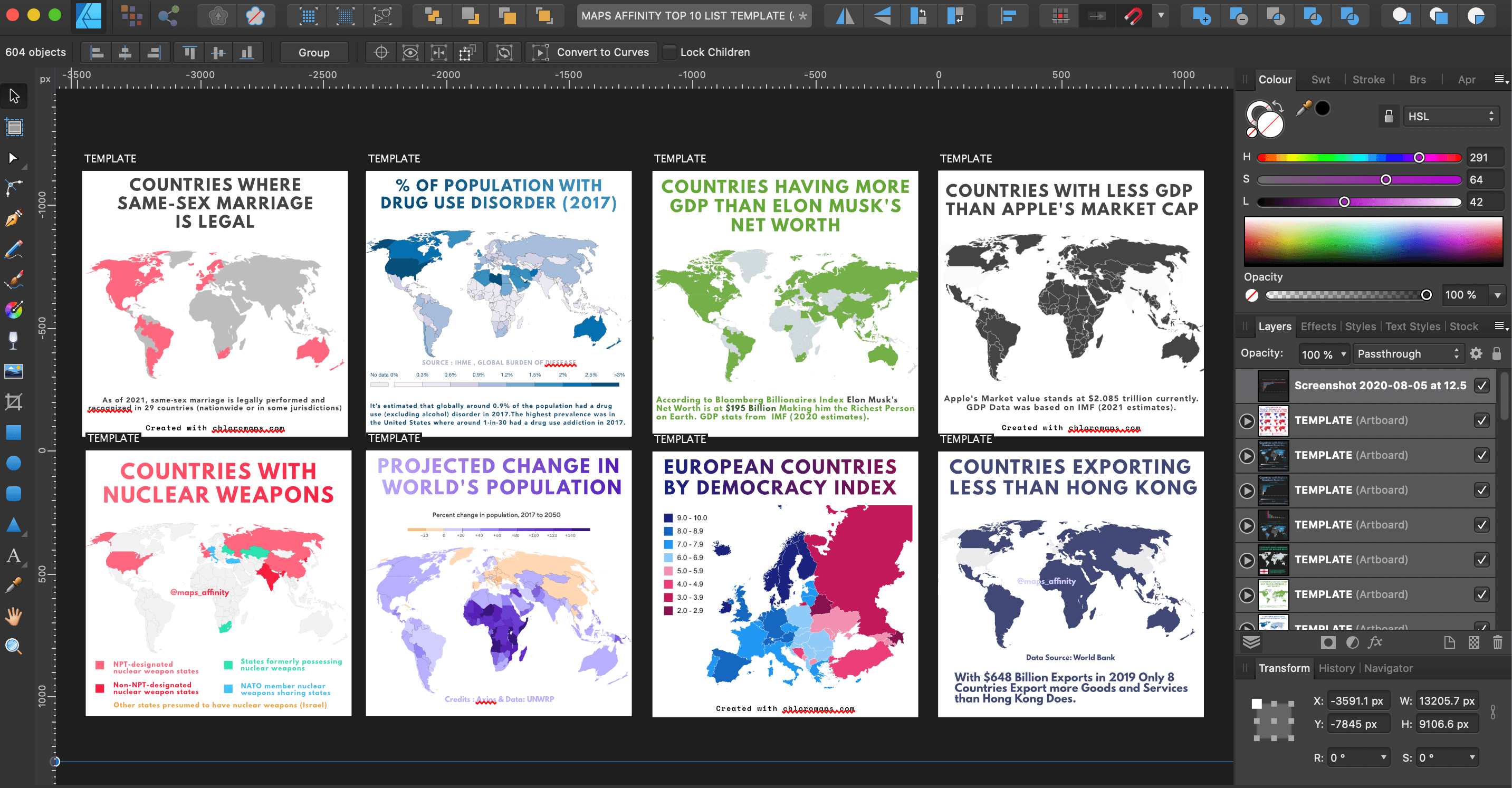 Maps build with chloromaps.com